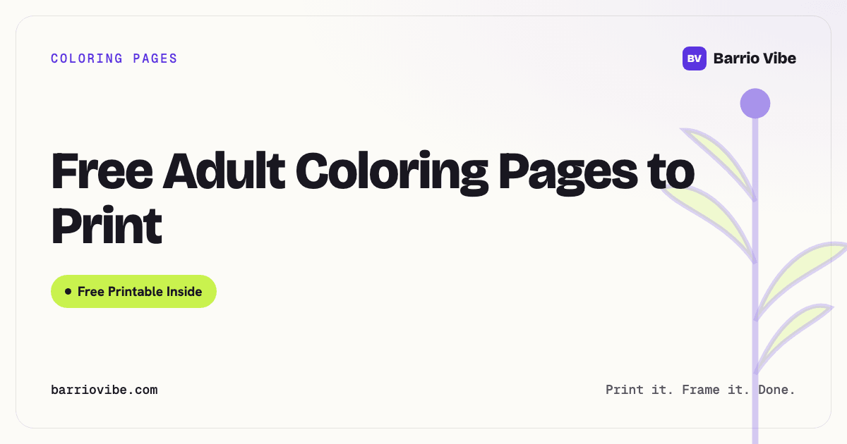 Free Adult Coloring Pages to Print