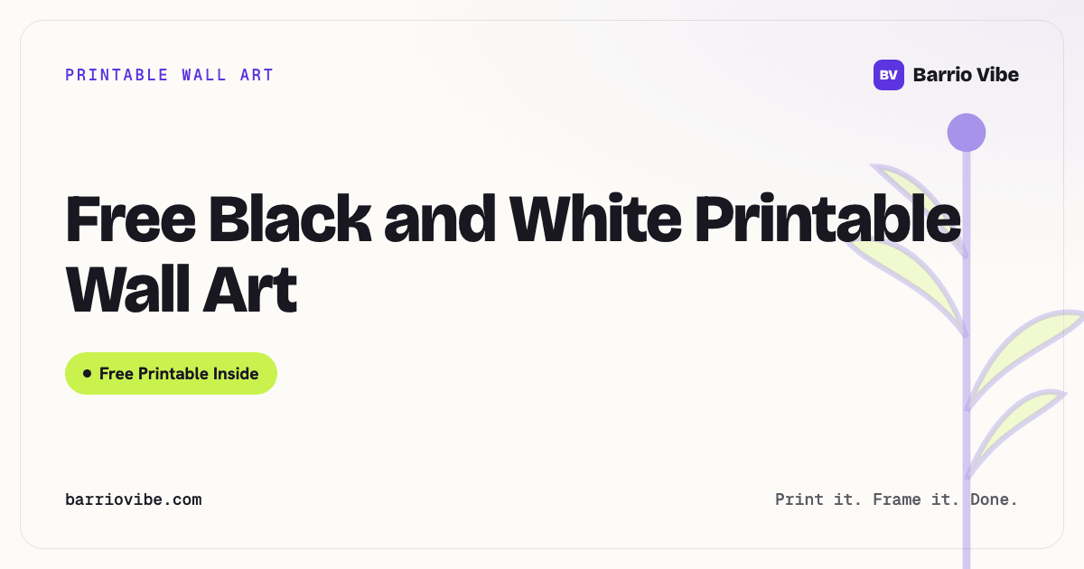 Free Black and White Printable Wall Art