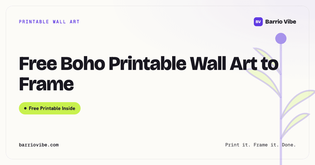 Free Boho Printable Wall Art to Frame