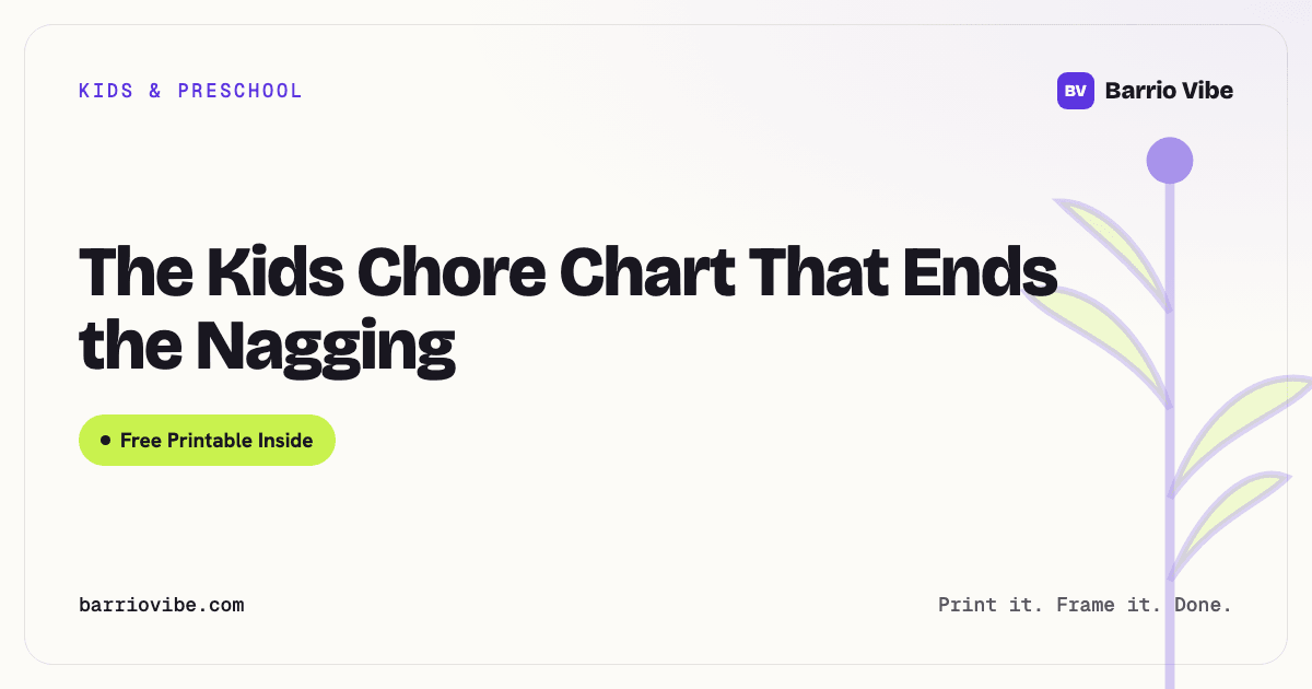 The Kids Chore Chart That Ends the Nagging (Free Printable)