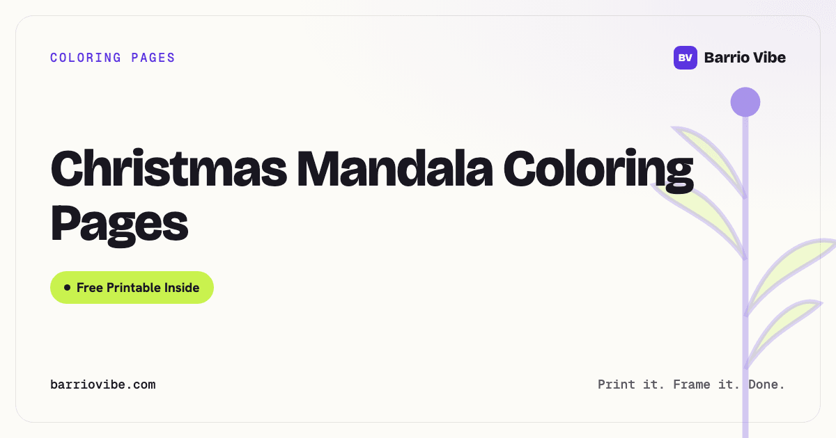 Christmas Mandala Coloring Pages (Free Printable)