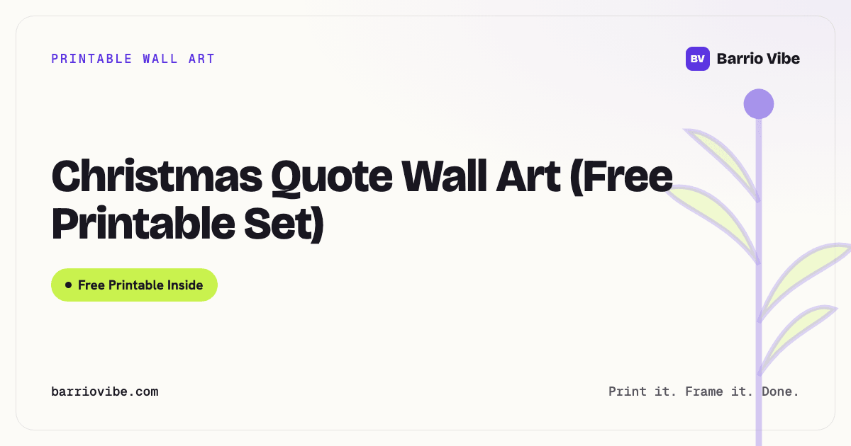 Christmas Quote Wall Art (Free Printable Set)