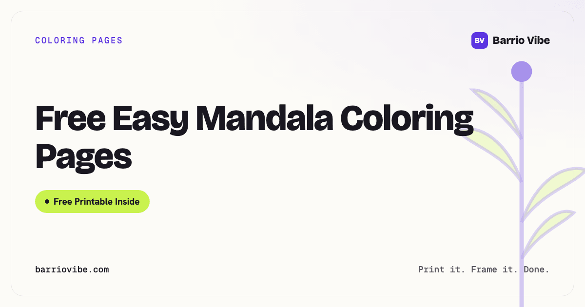 Free Easy Mandala Coloring Pages