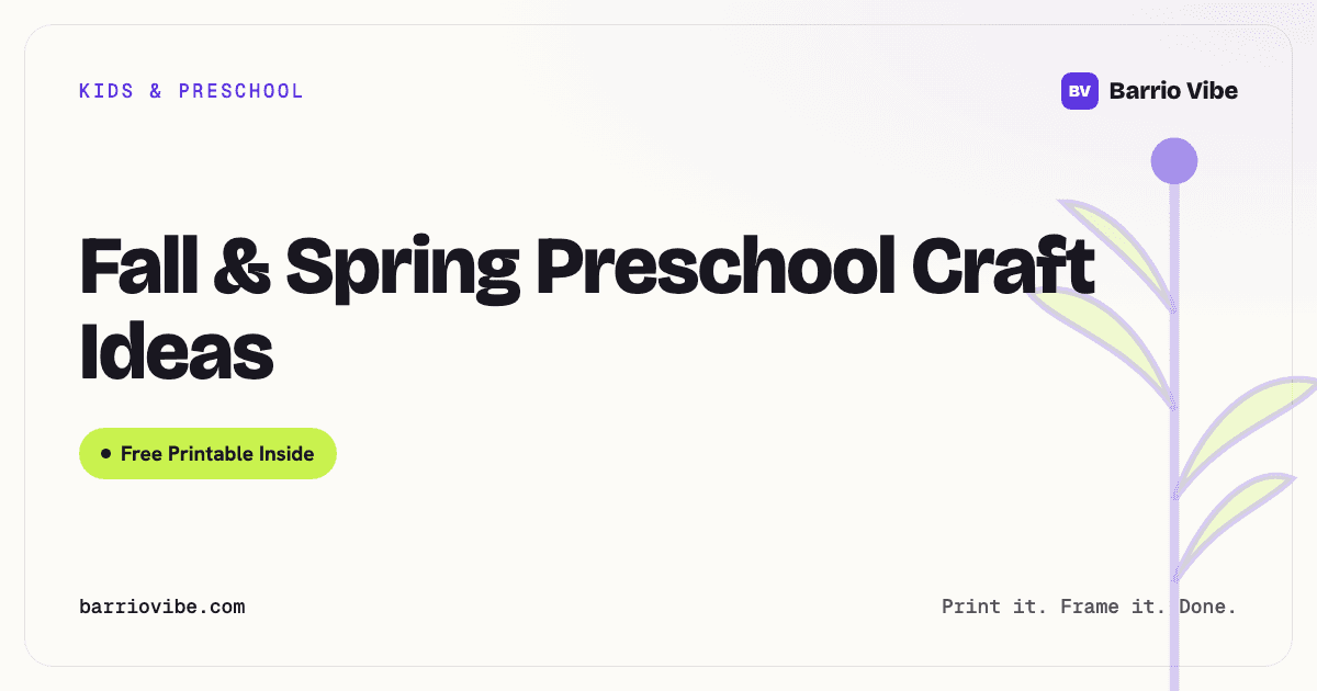 Fall & Spring Preschool Craft Ideas (Free Printable)