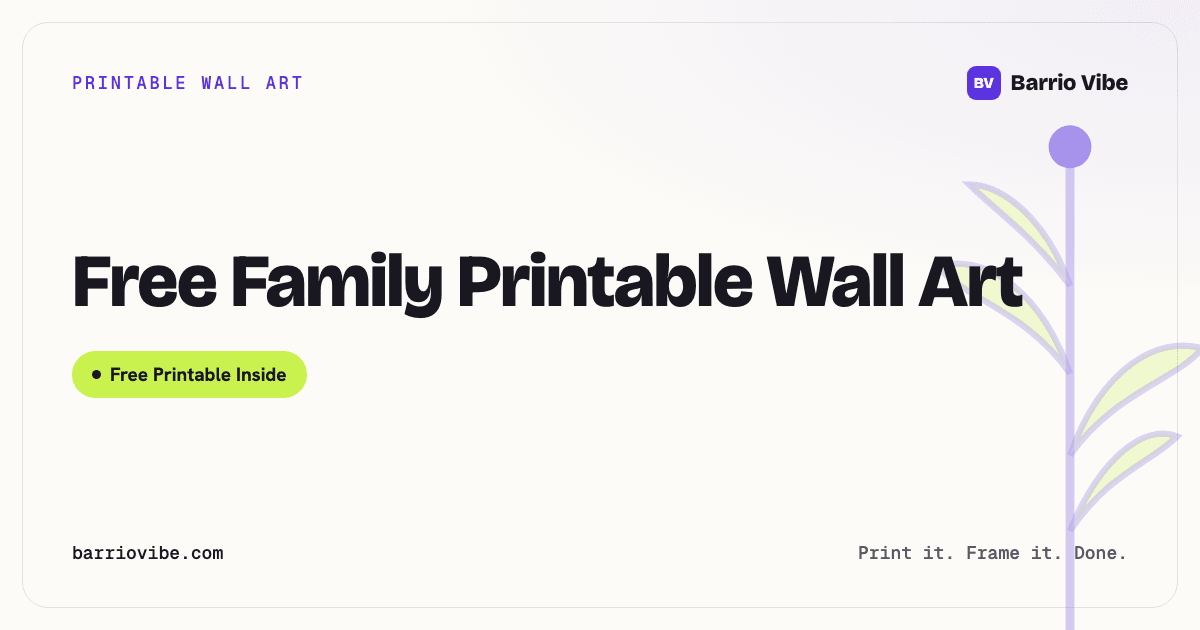Free Family Printable Wall Art
