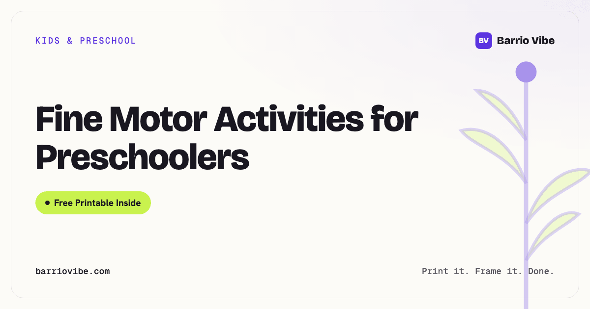 Fine Motor Activities for Preschoolers (Free Printable)