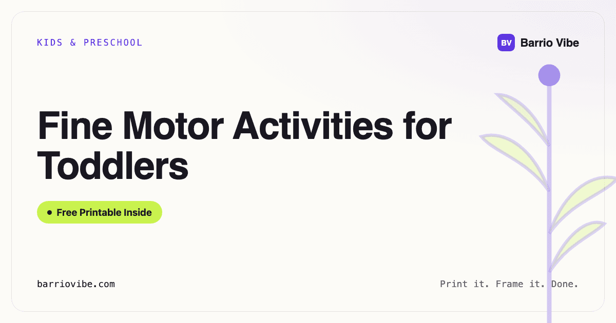 Fine Motor Activities for Toddlers (Free Printable)