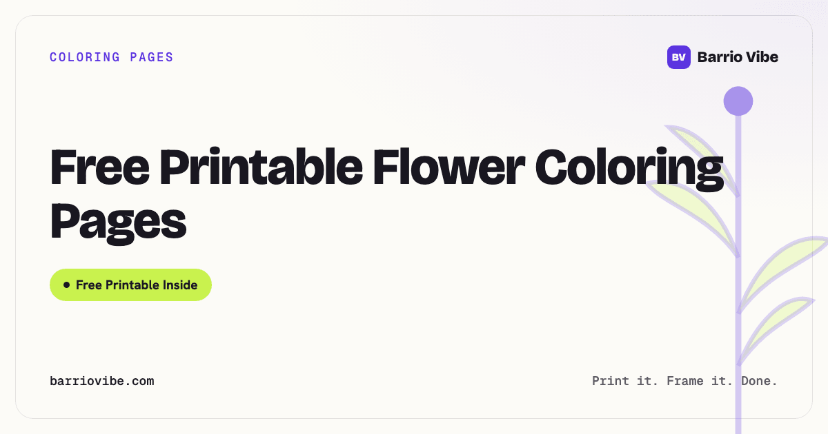 Free Printable Flower Coloring Pages