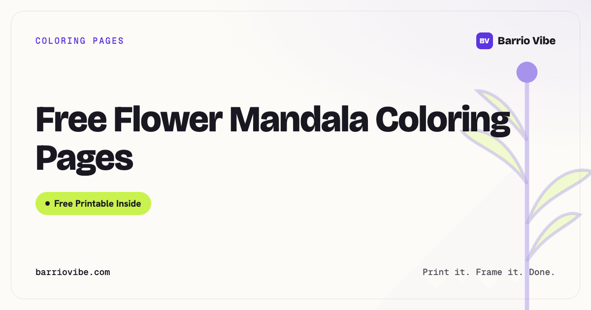 Free Flower Mandala Coloring Pages (Printable)