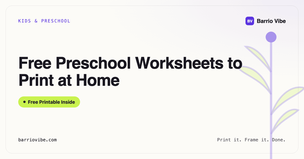 Free Preschool Worksheets to Print at Home