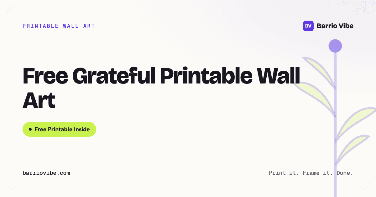 Free Grateful Printable Wall Art