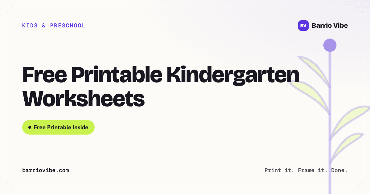 Free Printable Kindergarten Worksheets