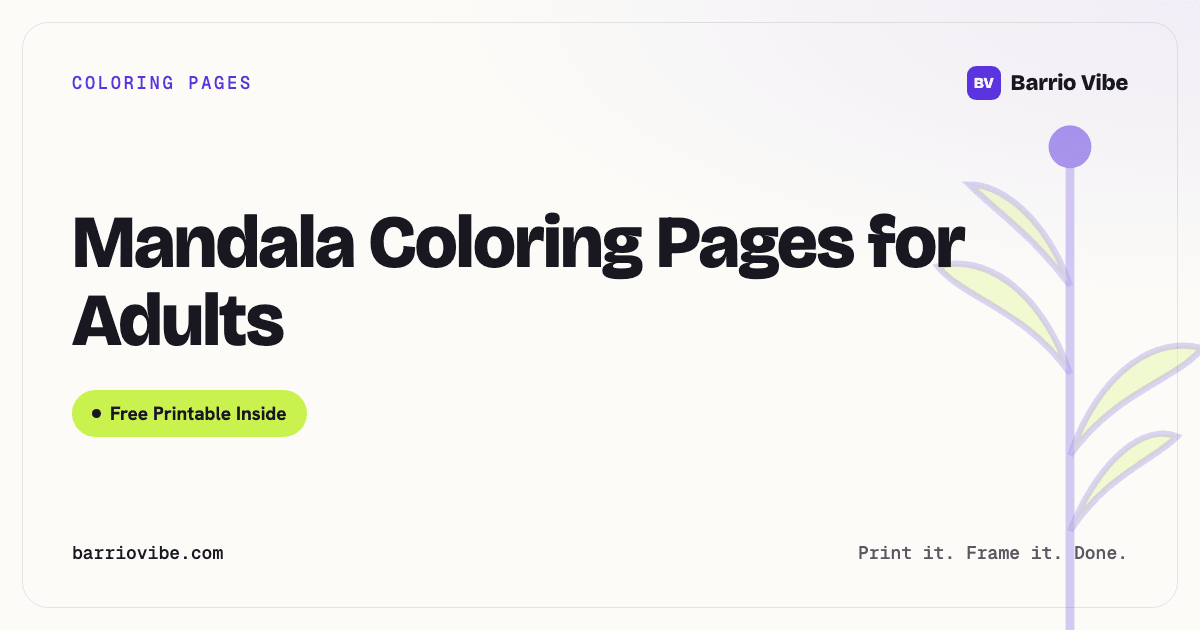 Mandala Coloring Pages for Adults (Free Printable)