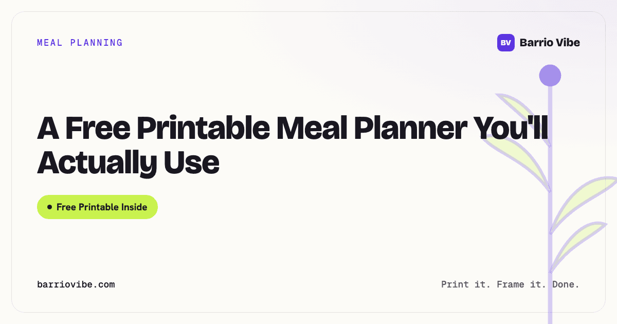 A Free Printable Meal Planner You'll Actually Use