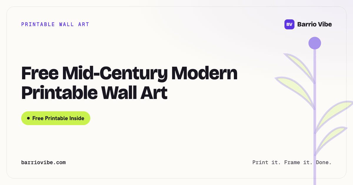 Free Mid-Century Modern Printable Wall Art