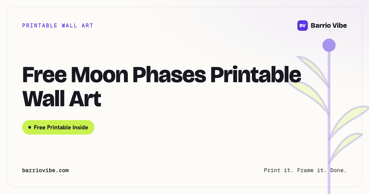 Free Moon Phases Printable Wall Art