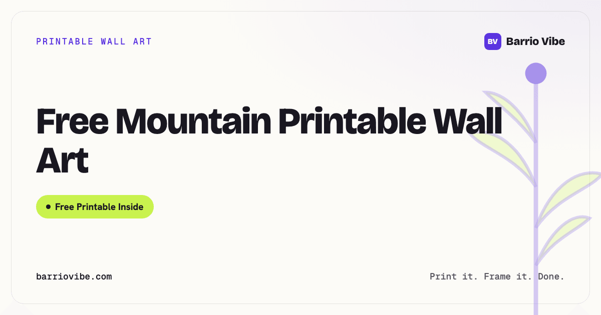 Free Mountain Printable Wall Art