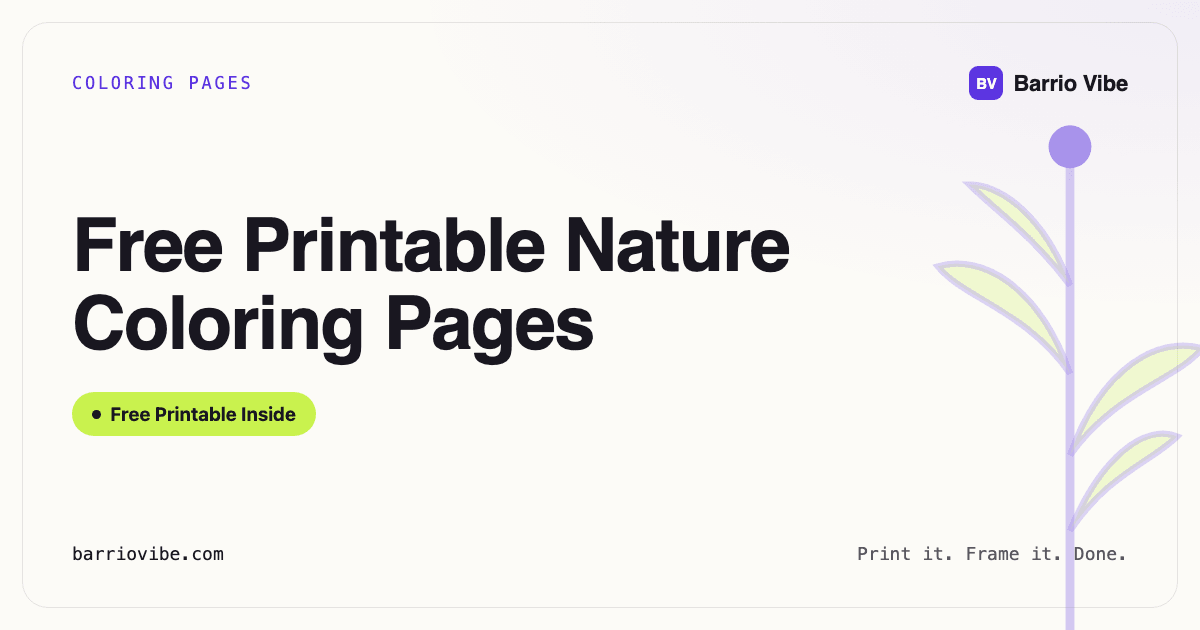 Free Printable Nature Coloring Pages