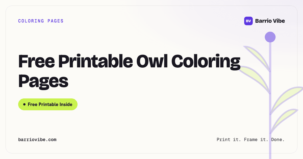 Free Printable Owl Coloring Pages