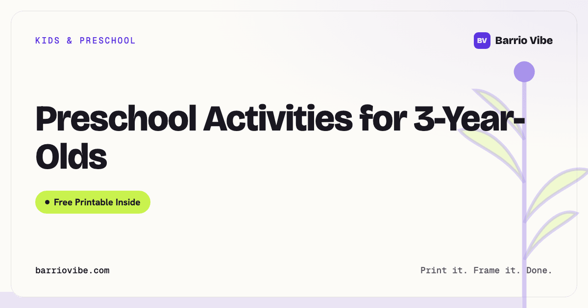 Preschool Activities for 3-Year-Olds (Free Printable)