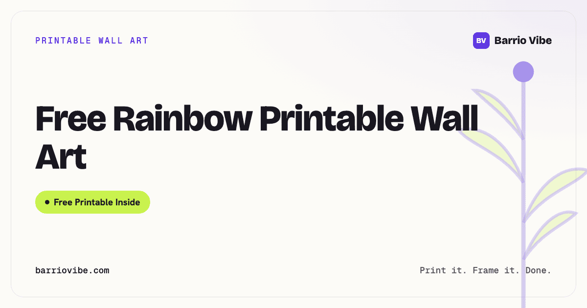 Free Rainbow Printable Wall Art