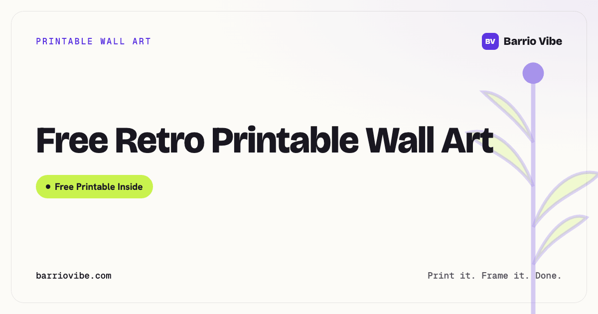Free Retro Printable Wall Art