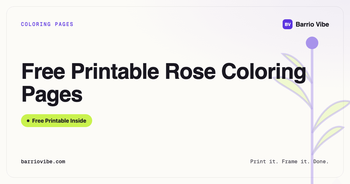 Free Printable Rose Coloring Pages