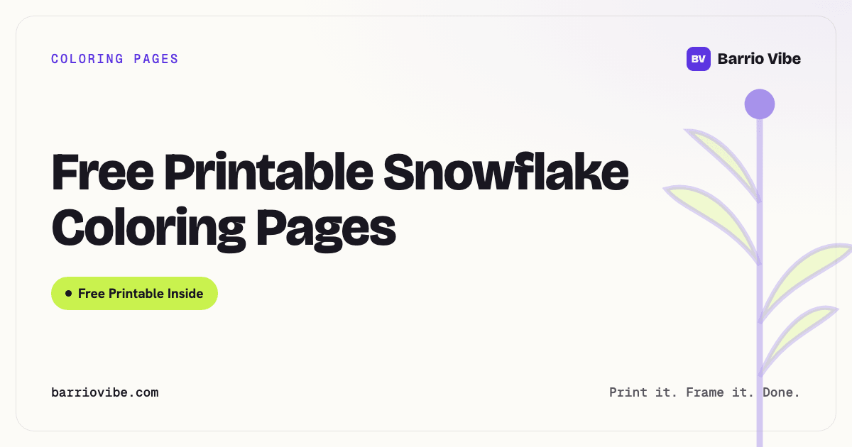 Free Printable Snowflake Coloring Pages