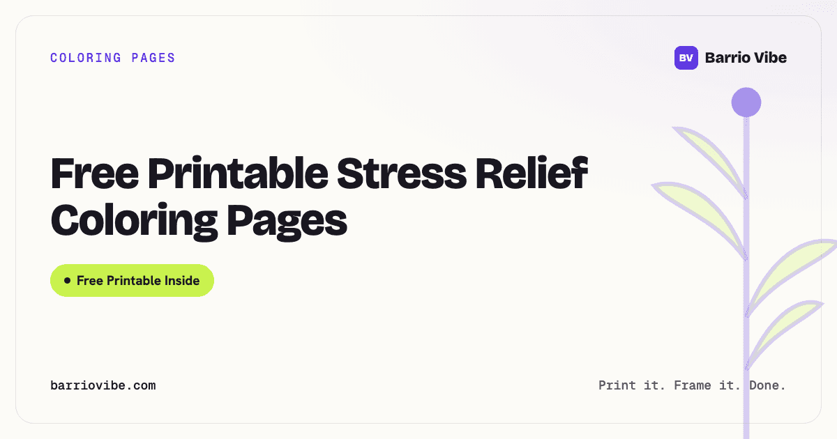 Free Printable Stress Relief Coloring Pages
