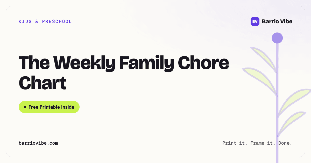 The Weekly Family Chore Chart (Free Printable)