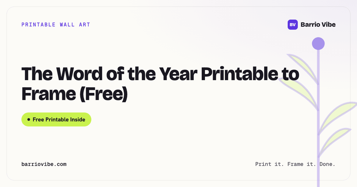 The Word of the Year Printable to Frame (Free)