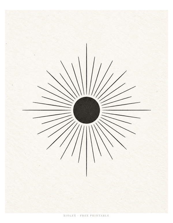Preview of Sunburst Line Art, Free Printable