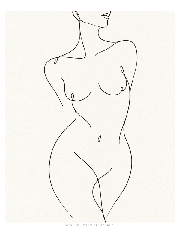 Preview of Female Form Line Art, Free Printable