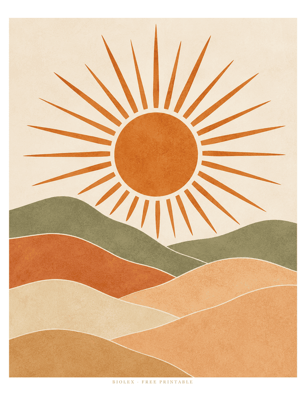Preview of Sun Over Hills, Free Printable