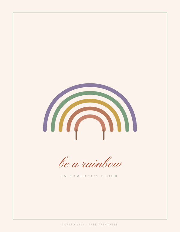 Preview of Boho Rainbow Wall Art, Free Printable