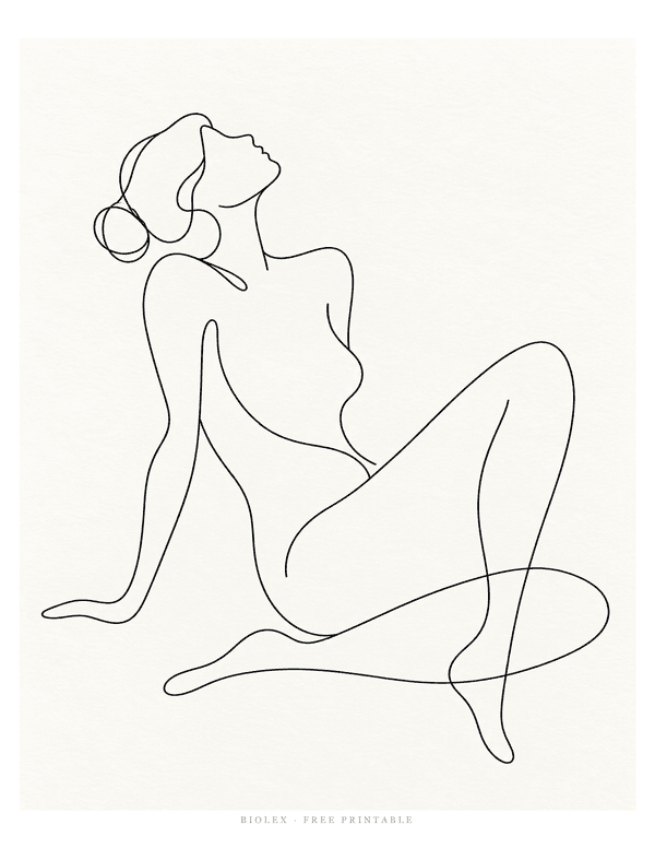 Preview of Seated Figure Line Art, Free Printable