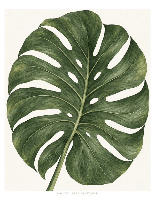 Preview of Monstera Leaf, Free Printable