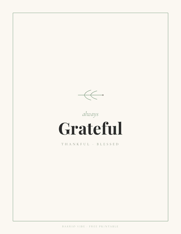 Preview of Grateful Wall Art, Free Printable