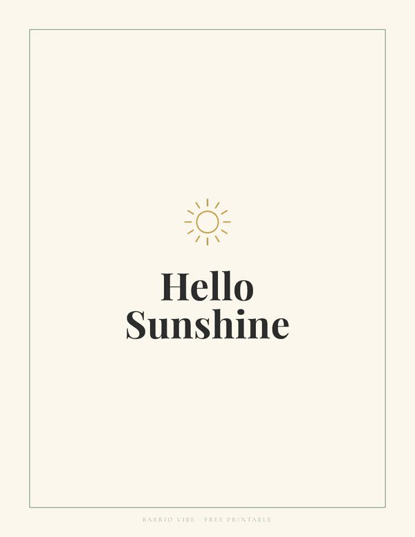 Preview of Hello Sunshine Wall Art, Free Printable