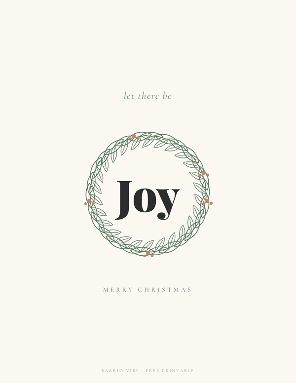 Preview of Joy Christmas Wall Art, Free Printable