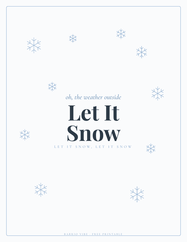 Preview of Let It Snow Winter Wall Art, Free Printable
