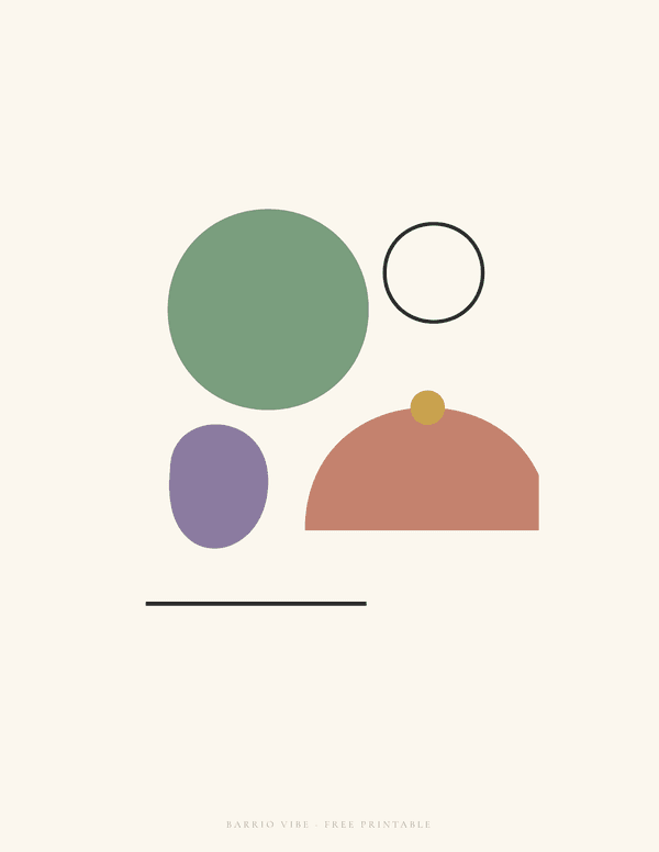 Preview of Mid Century Shapes Wall Art, Free Printable