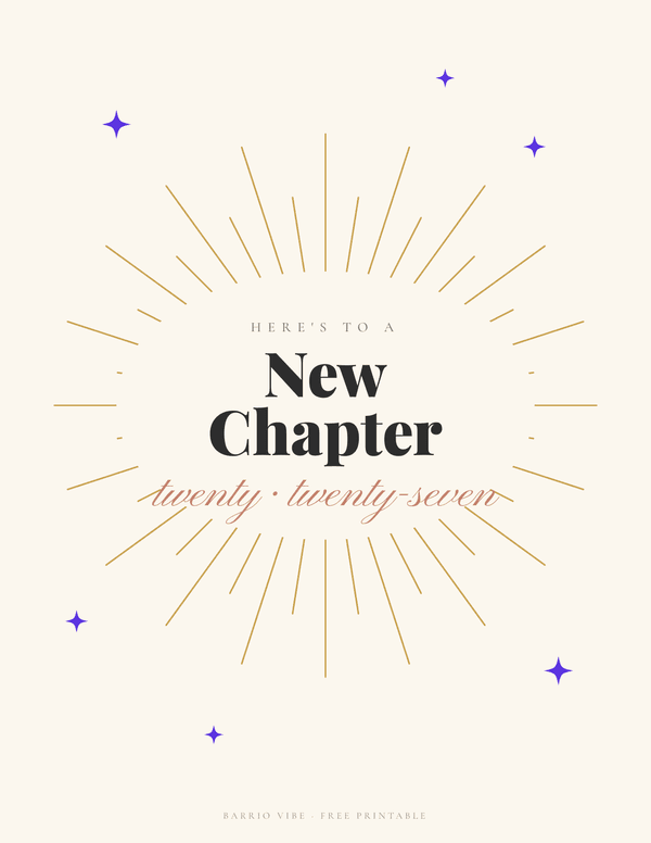 Preview of New Chapter New Year Wall Art, Free Printable