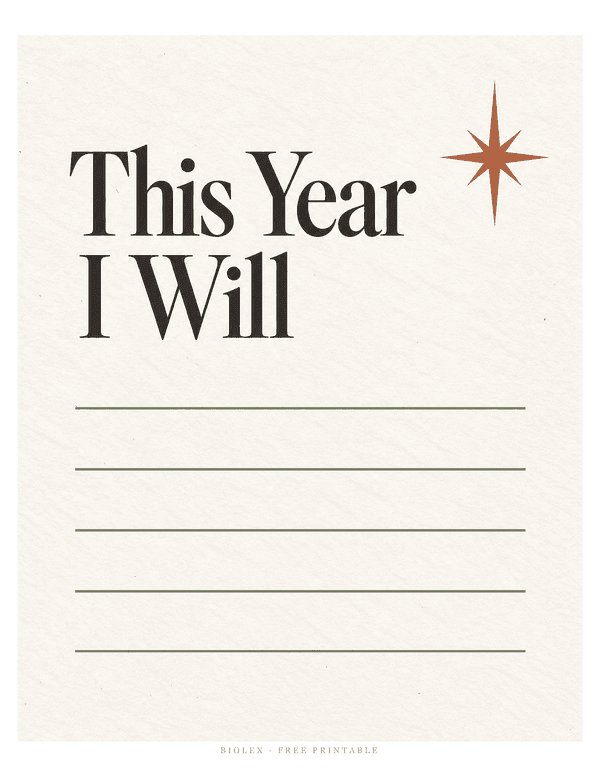 Preview of This Year I Will, Free Printable