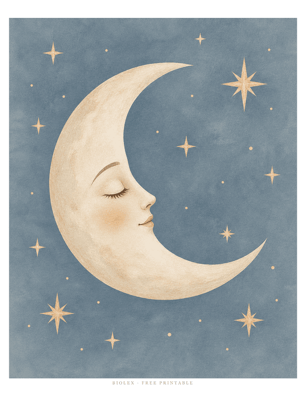Preview of Sleeping Moon, Free Printable
