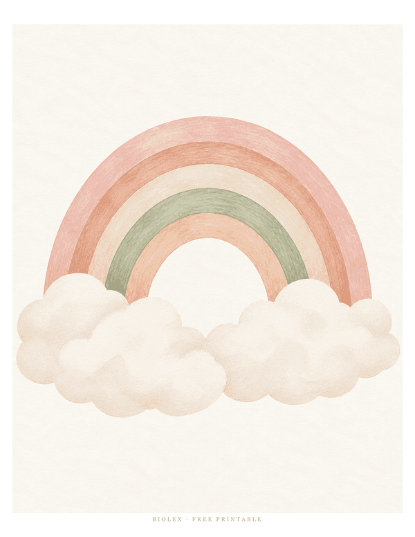 Preview of Pastel Rainbow with Clouds, Free Printable