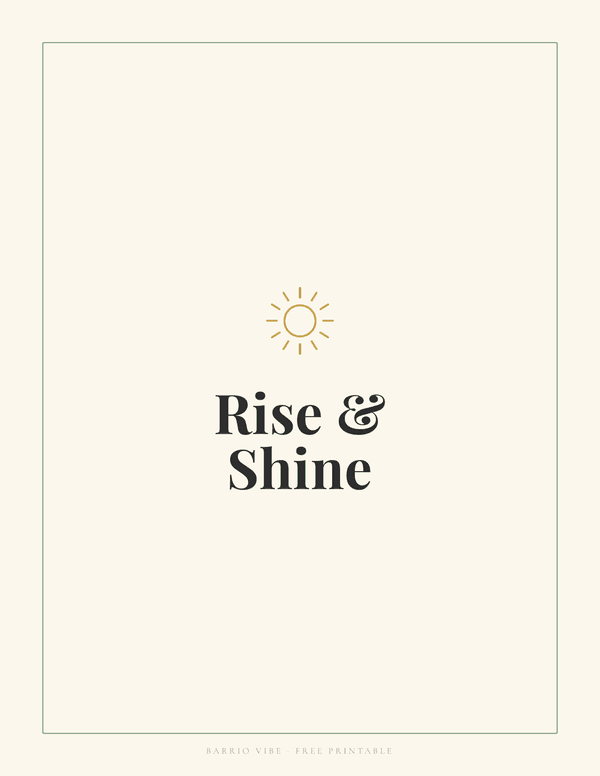 Preview of Rise And Shine Wall Art, Free Printable