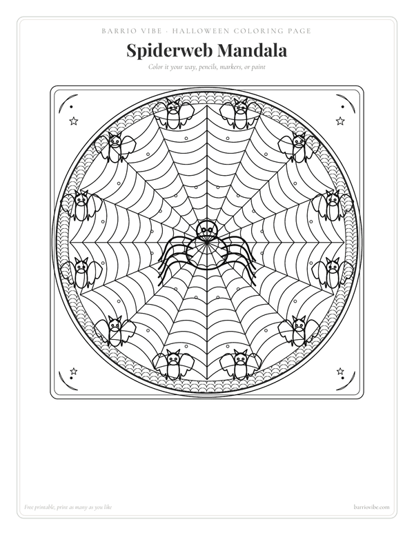 Preview of Spiderweb Coloring Page, Free Printable