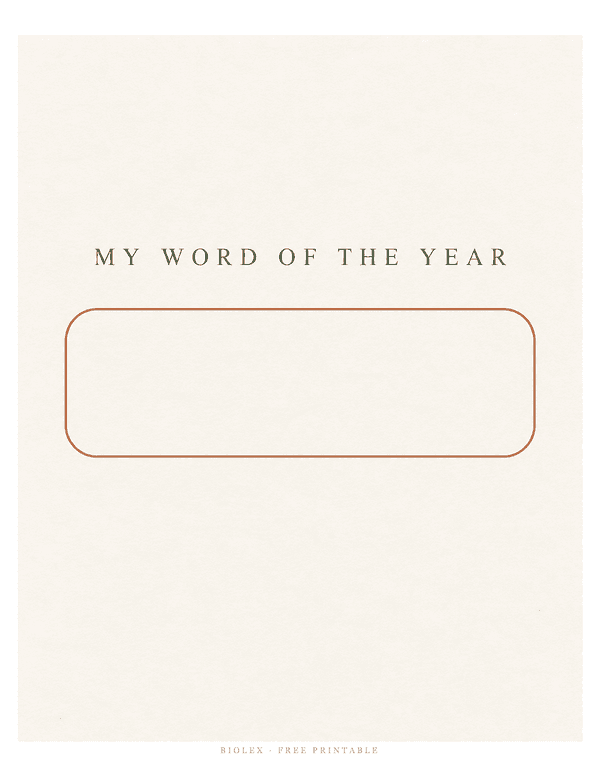 Preview of My Word of the Year, Free Printable
