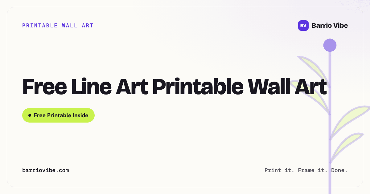 Free Line Art Printable Wall Art